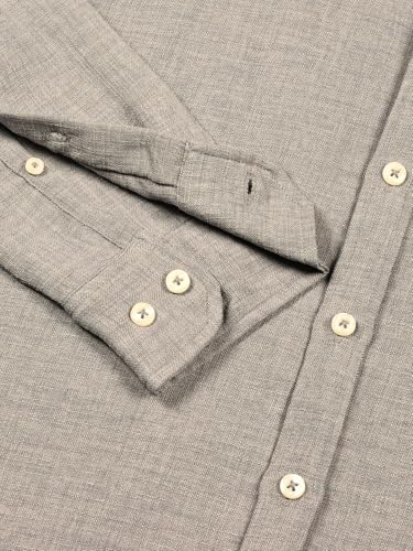 Image of Thomas Scott Men's | Solid | Textured Fabric | Full Sleeve | Slim Fit | Polyester-Blend | Spread Collar | Casual Shirt