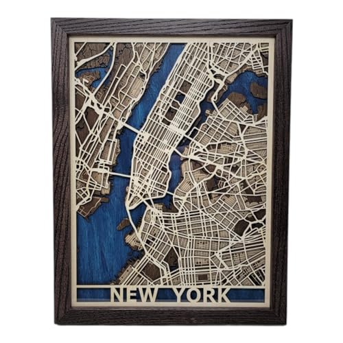 Custom Wood City Map Wall Art Small