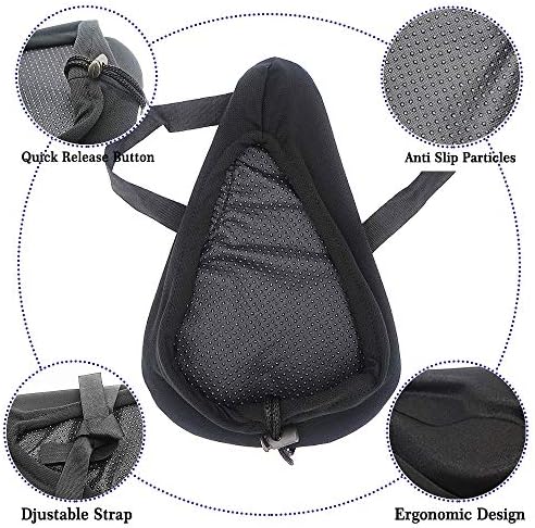 Deefoml Gel Bike Seat Cover Soft Saddle Cushion Padded for bicycle with Water&Dust Resistant Cover for Mountain Bike Exercise Bike