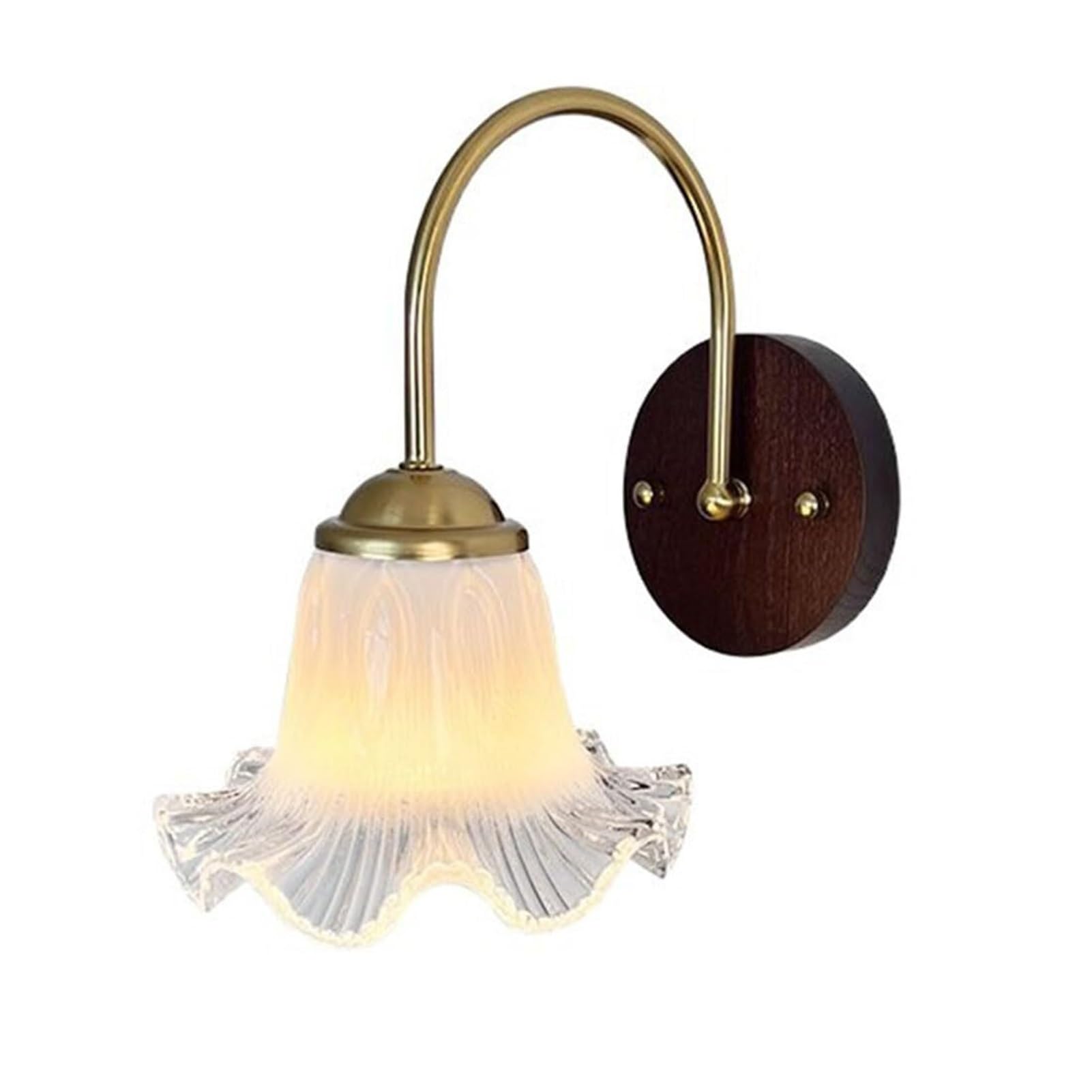 HUAYUSEDF Modern Flower Glass Retro E27 Industrial Wall Sconce for Bedroom Bedside Living Porch Entryway Dining