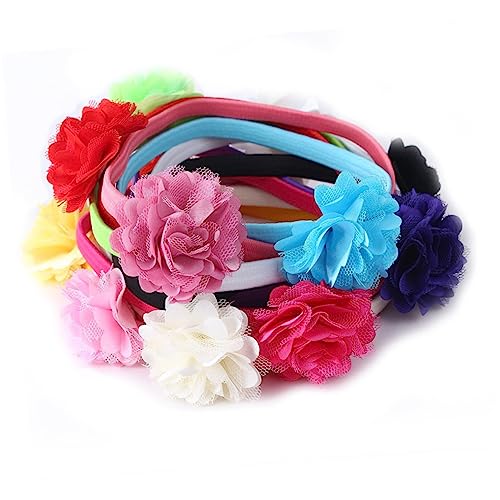 Toyvian 12 tiaras elásticas para tiara de flor de bebê tiaras de faixas de cabelo de elasticidade ac
