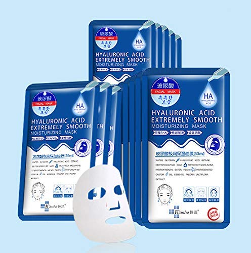 Miniatura 5 de Drdong-Facial Mask Combo,Bamboo Charcoal Clean Black Facial Mask (10 Pack), Hyaluronic Acid Extremely Smooth Moisturizing Mask (paquete de 10)