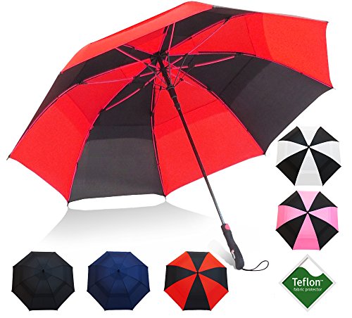 Repel Umbrella Black Umbrella With Over the Shoulder Carrying Case, Windproof Travel Umbrellas for Rain - Easy Auto Open Close, Strong Fiberglass Frame