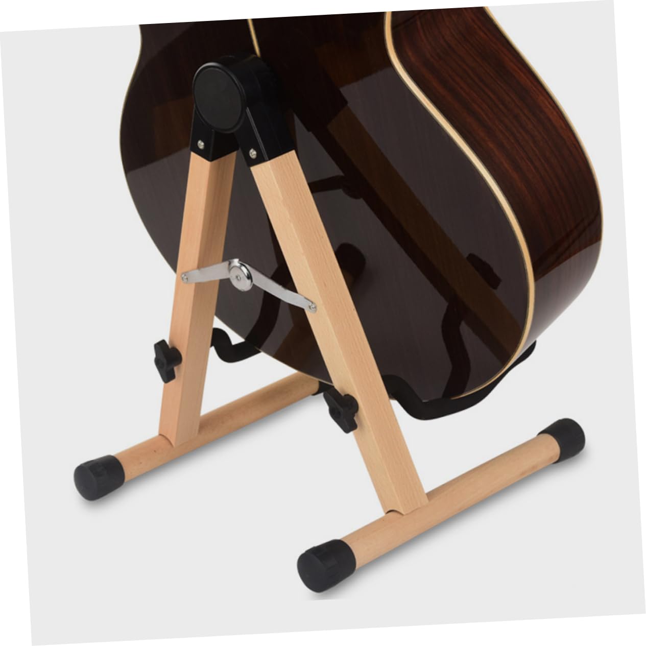 Soporte de Guitarra Madera Marrón Estructura Plegable en Forma , Estable y Versátil para Músicos Profesionales