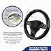 Skechers Memory Foam Steering Wheel Cover,Piping Microfiber Leather Steering Wheel Cover Sporty Universal Fit 14