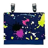 [ジュエリーショップエム] 移動ポケット 移動ポーチ クリップ ポケット ポーチ 子供用 男の子 女の子 シンプル 日本製 手作り モチーフ ネイビー カラフル スプラッシュ インク ペンキ NV pok