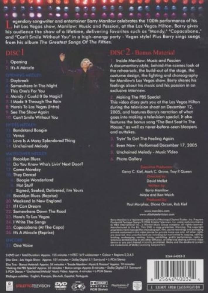 その他 Manilow Live from Paris Las Vegas [DVD] その他 Manilow Live from Paris Las Vegas [DVD] Amazon.com