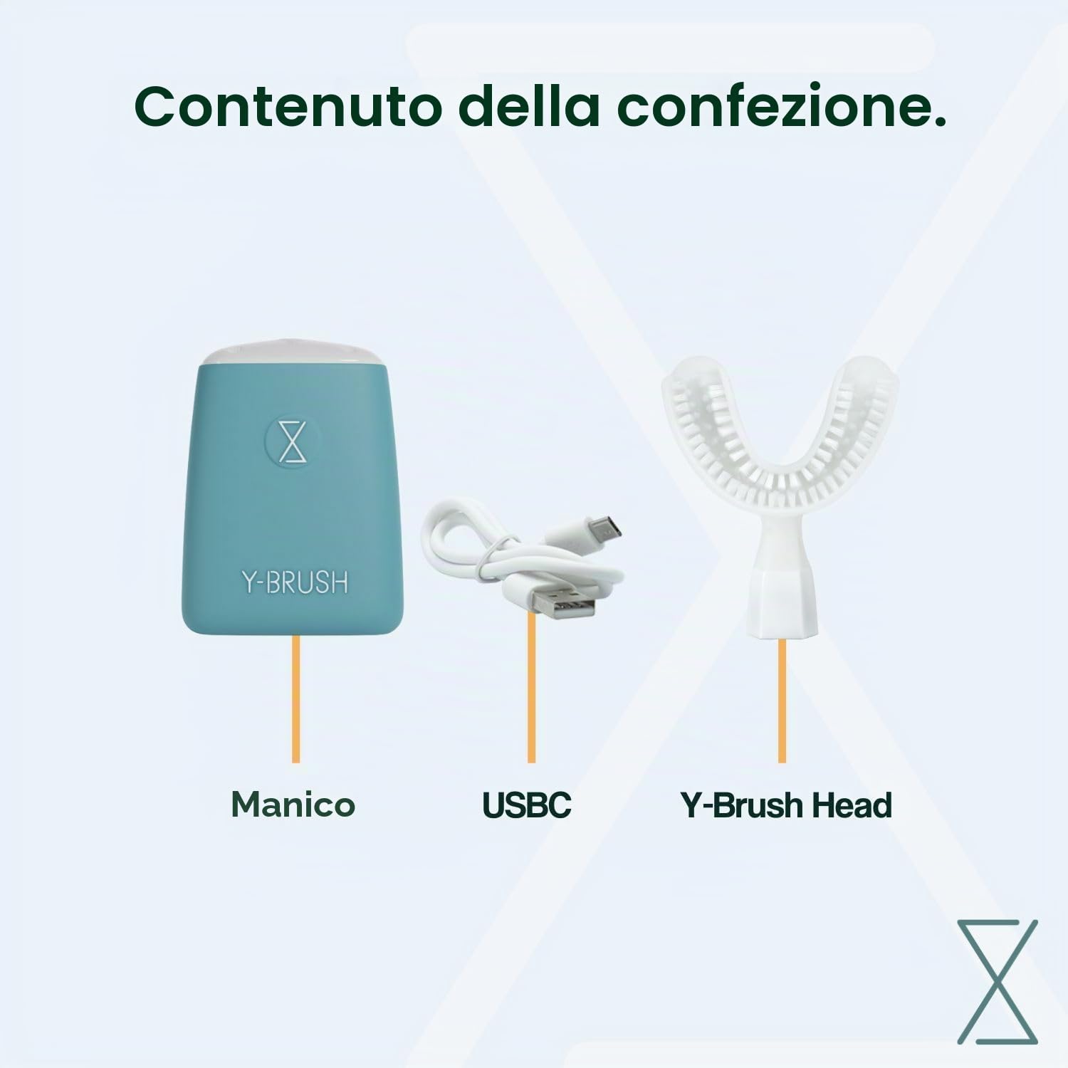 Y-Brush Essential - Spazzolino da denti elettrico sonico, automatico, 3 mesi di autonomia, 2 modalità di vibrazione, clinicamente dimostrato dai dentisti