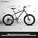 20 Inch Fat Tire Bike Adult/Youth Full Shimano 7 Speed Mountain Bike, Dual Disc Brake, High-Carbon Steel Frame, Front Suspension, Mountain Trail Bike, Urban Commuter City Bicycle,Fat tire bike (Black)