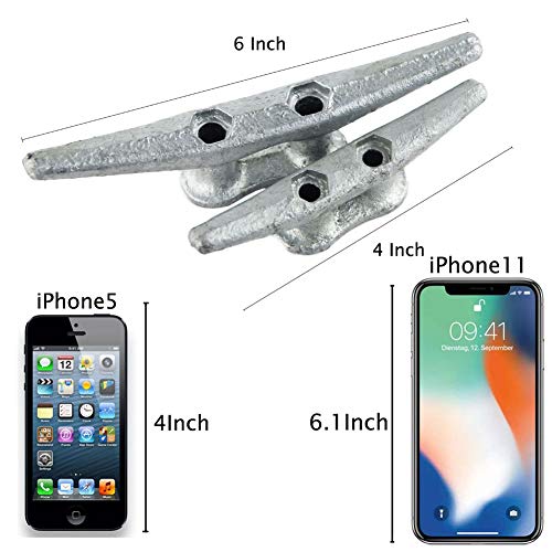 4 Pack 4Inch Heavy Duty Boat Cleat/Galvanized Cast Iron Dock Cleat For Marine Or Decorative Applications #TOP3