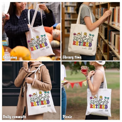 Bolso Tote de Lona Floral para Jubilación Mujer miniatura 6