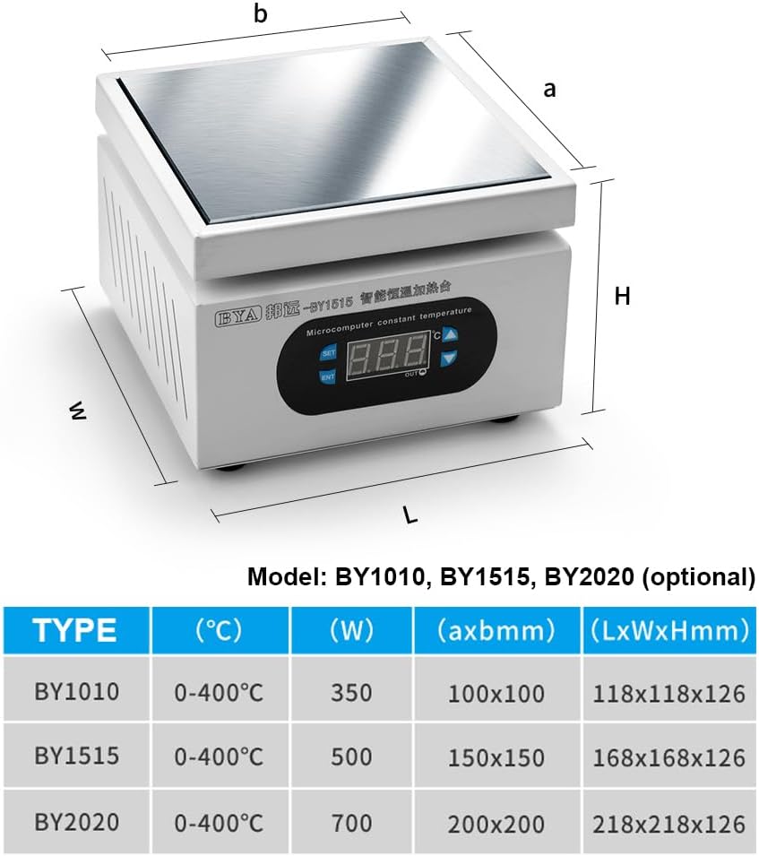 Aluminum Plate Heating Station Electronic Hot Plate Table Preheating Platform 0-400℃ for BGA Plng Printed Circuit Board Cellphone LCD Screen s