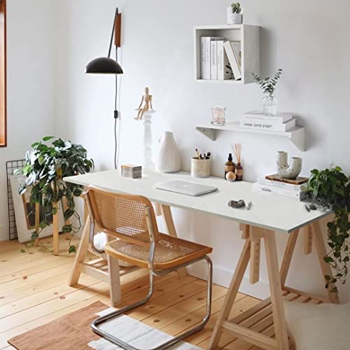 Kaboon Universal Tabletop 45"x20", Solid One-Piece Melamine Table Top, L-Desk Floating Desk DIY, Home and Office, Sea Salt/White by Kaboon - Image 7