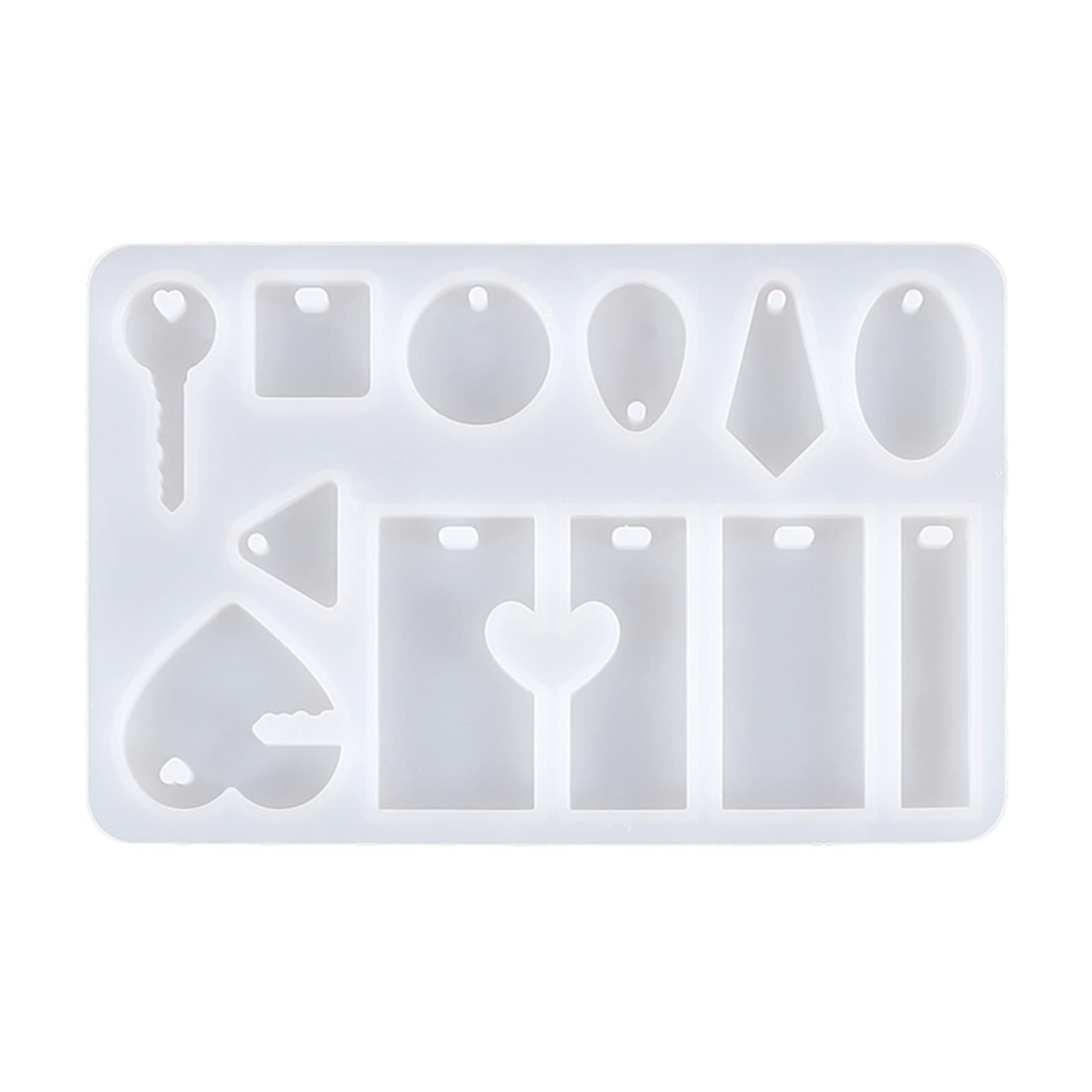 Buxuaaaa Silicone Epoxy Resin Mold Pendant Keychain Necklace Jewelry Casting Tool for Lady Girl Women Decorative Silicone Mold Keychain Jewelry Necklace Ornament Dog Tag Bone Love Heart Star