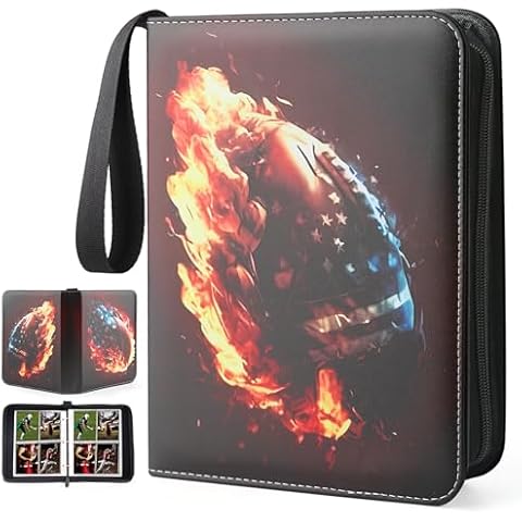 PUPTILY Card Binder 4-Pockets, 400 Pockets Card Holder, Football Trading Cards,Display Case with Football Card Sleeves Card Holder Protectors Set for Football Cards Cover