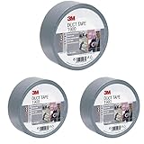 3M Nastro adesivo 1900 Value Nastro adesivo grigio argento per tutti i lavori di riparazione, etichettatura e sigillatura, 50 mm x 50 m, 1 rotolo di nastro adesivo (Confezione da 3)