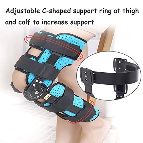 Rodillera Universal Unisex con Bisagras, Estabilizador De Pierna Ajustable, Rodillera Postoperatoria para Recuperación Y Estabilización De Ligamentos Cruzados Anterior, Posterior,
