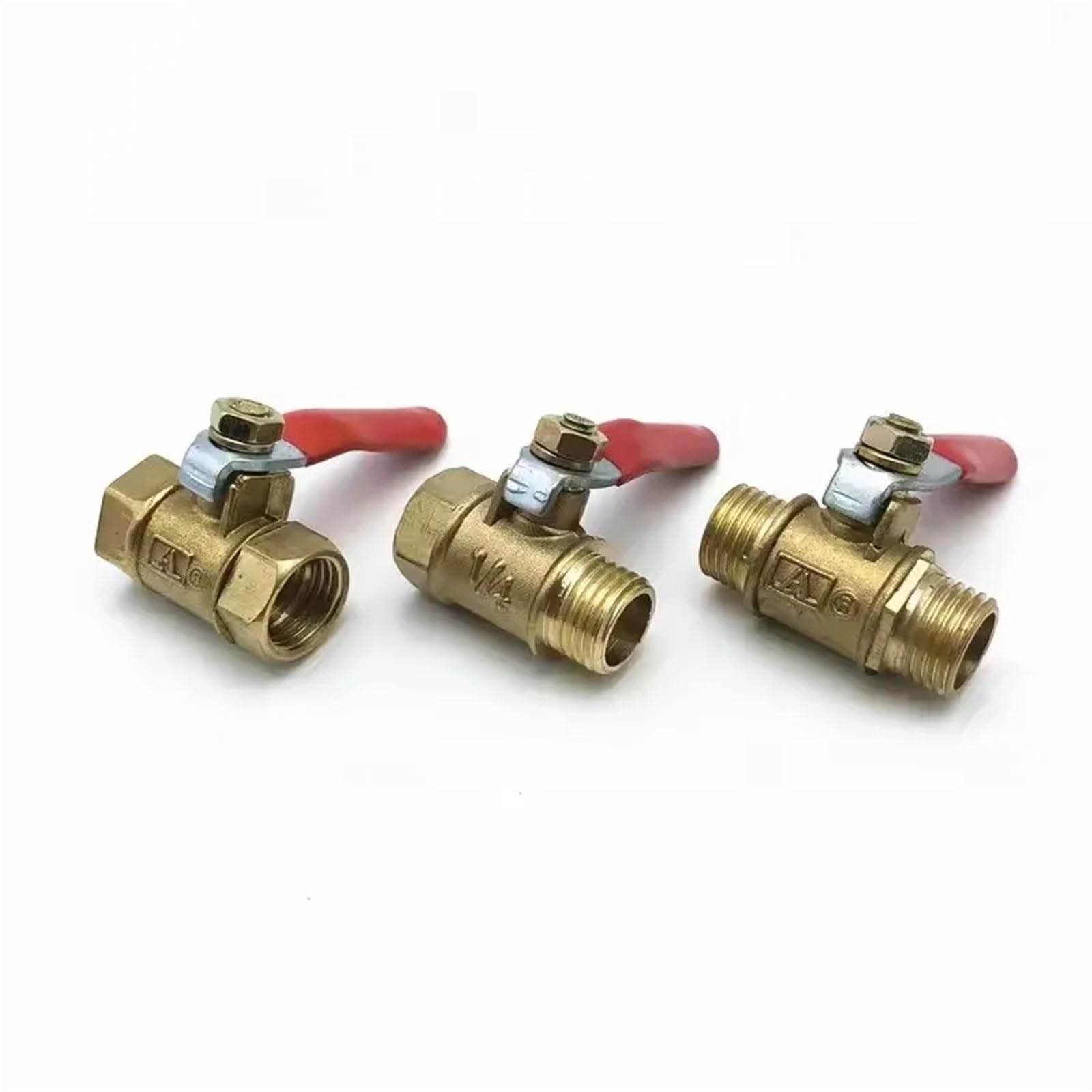 Mosiężne złącze zaworu kulowego - 1/8" 1/4" 3/8" 1/2" Gwint Miedziana złączka rurowa Adapter 1 szt.(Male-Male 3/8 Inch)