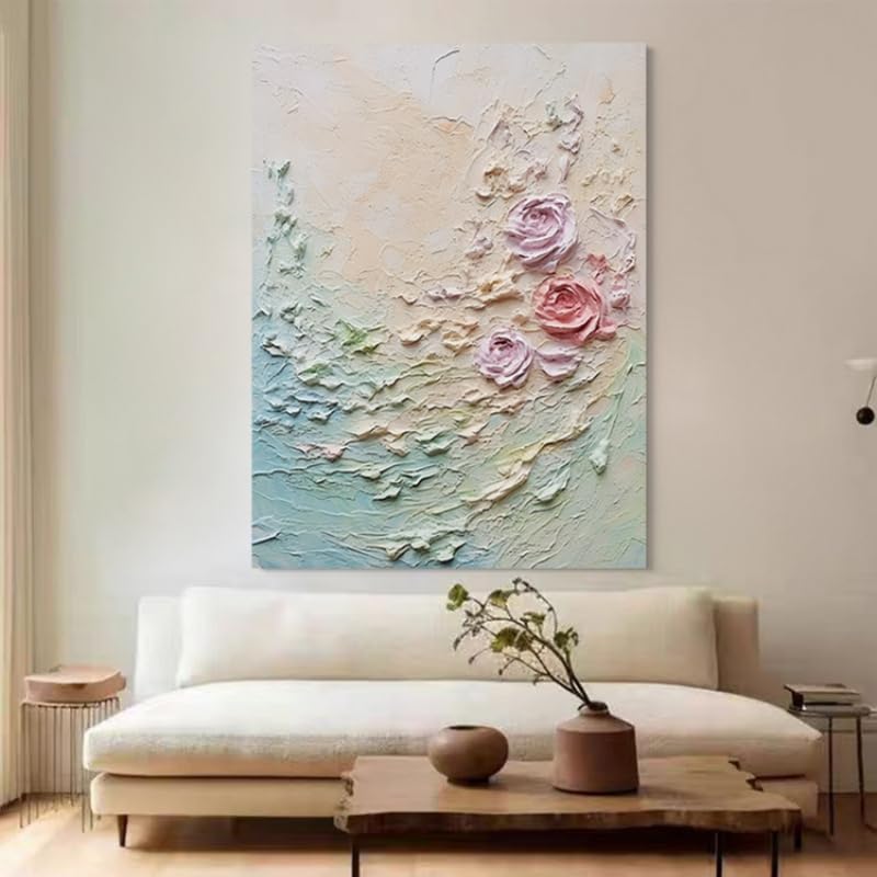 Tableau sur toile fleur de rose pour habiller un mur vide blanc