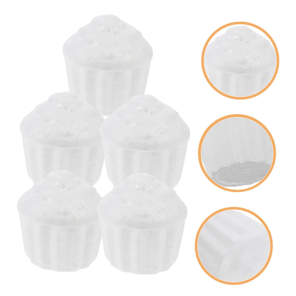 Hemobllo Modèles de Gâteau en Mousse Blancs pour Décoration Créative 5 Pièces Accessoires pour Travaux Manuels et Pâtisserie DIY la Main