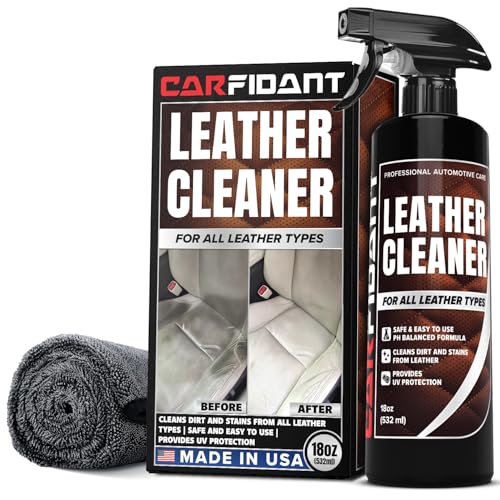 Leather Cleaner - pH Neutral, Non-Toxic & Non-Greasy - Gently Removes Stains & Restores Natural Look...