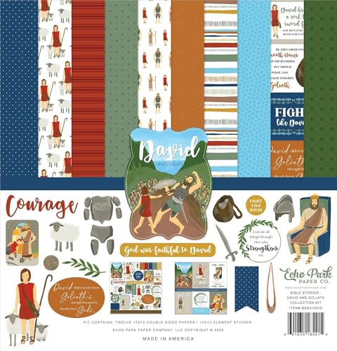 Kit Bible Stories David & Goliath Echo Park 30x30 cm pour scrapbooking