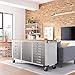 Seville Classics UltraHD Heavy Duty Rolling Cabinet Workbench Table w/Solid Wood Top, Workstation for Garage, Warehouse, Office, Workshop, 77