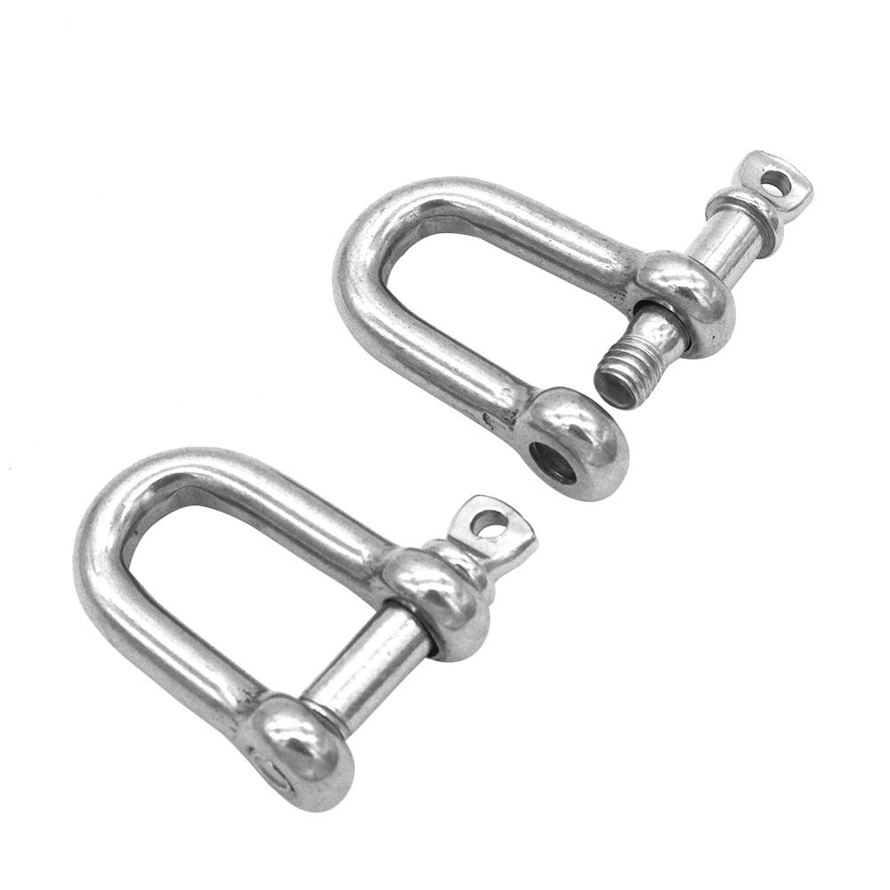 Nuzamas Lot de 2 anneaux en D en acier inoxydable 304 Filetage M14