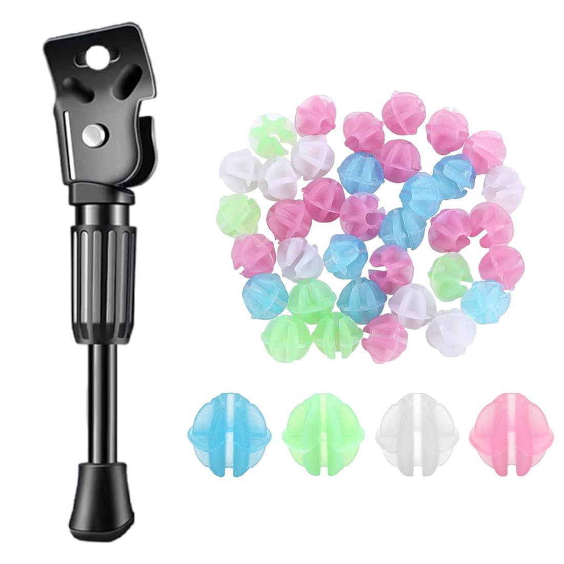 Béquille Vélo Enfant 16 Pouces + 36 Perles Réfléchissantes Phosphorescentes – Support Stable Et Décor Fun