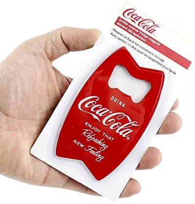 Tablecraft Stainless Steel Coca-Cola Bottle Opener Fridge Magnet, Red, 4.125 x 2.5” - Image 3