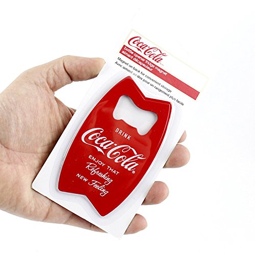 Tablecraft Stainless Steel Coca-Cola Bottle Opener Fridge Magnet, Red #TOP1