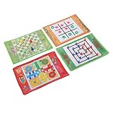 Unleash Family Fun with The 4-in-1 Portable Board Game Set: Snake and Ladder Nine Men Morris Flying