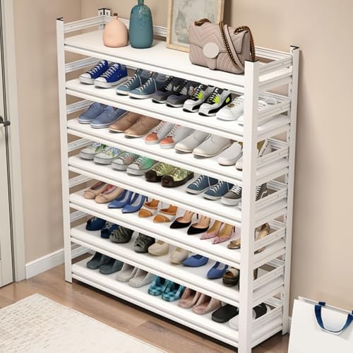 Étagère à chaussures 3 niveaux blanche en métal 50x69cm pour 18 paires