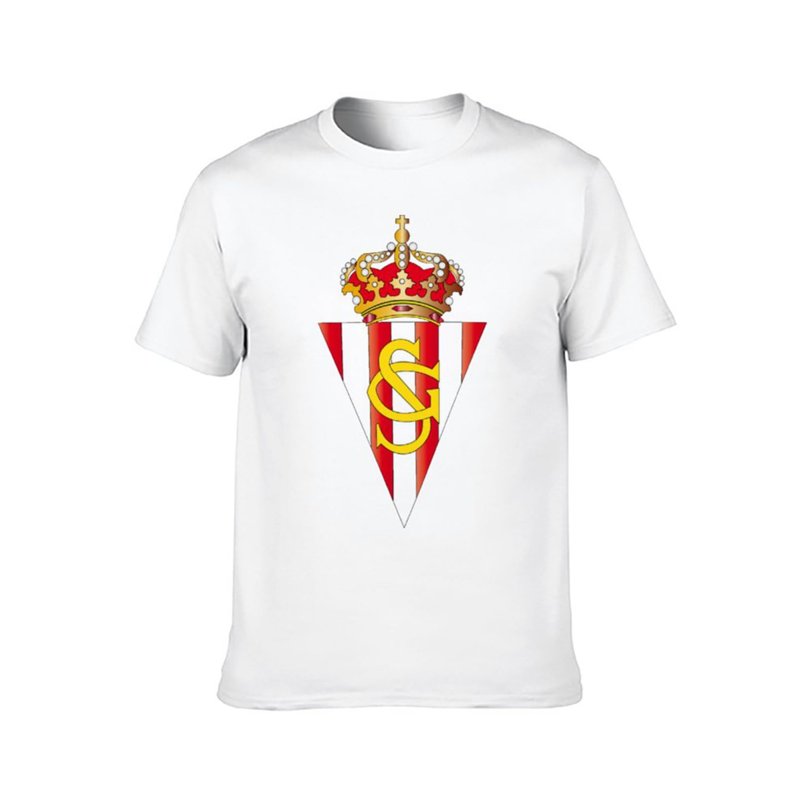 Sporting De Gijón Customized Retro Casual Round Neck T Shirt White M