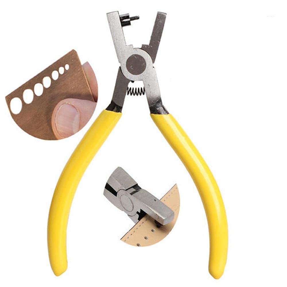 Diy Crafts 11922 7085 Trim Pliers Typ Puncher Leather Belt Strap Hole Repair Tool Kits, Multicolor