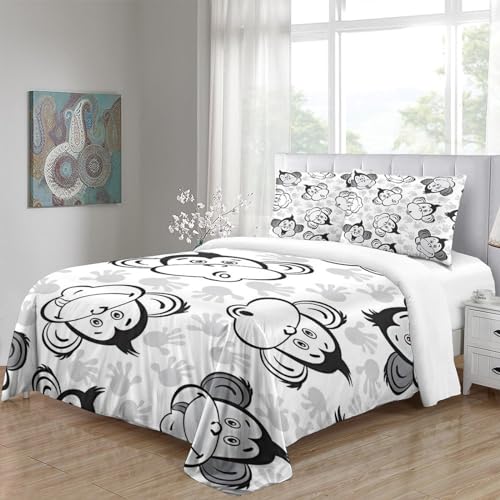 Housse de couette imprimé orang-outan en microfibre douce