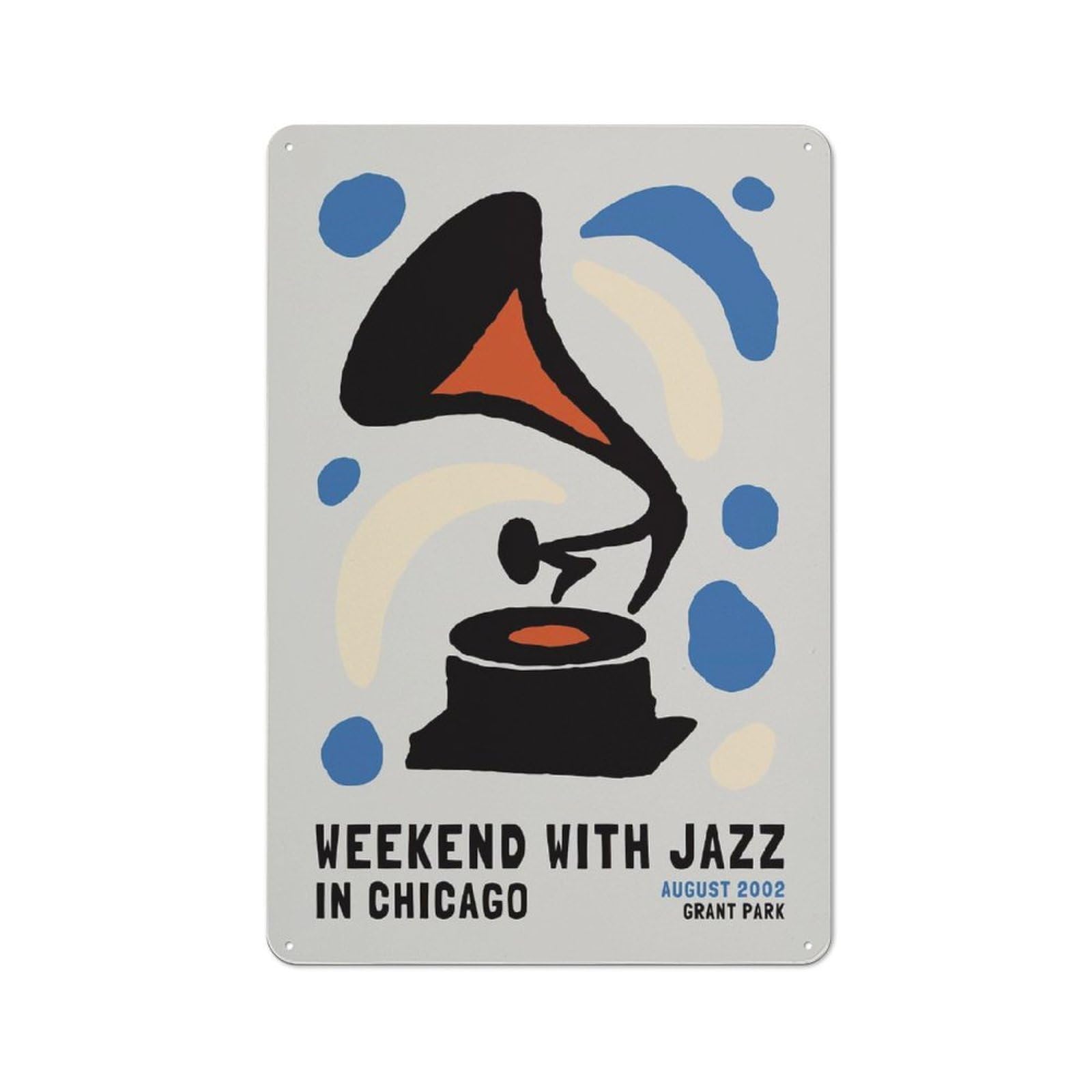 Junmoney Style-8 Metal Wall Sign 30X20cm Featuring Weekend With Jazz In Chicago For Workshop Wall, For Room Styling Across Workshops And Hobby Rooms