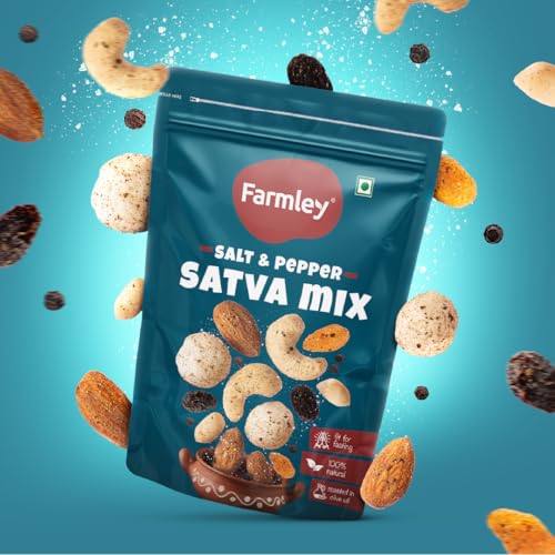 Image of Farmley Snack Mix | 120g | 6 Superfood in 1 Mix | Mixed Nuts, Mixed Dry Fruits, Dry Fruits, Nuts and Seeds Mix, Almonds, Cashew, Pumpkin & Sunflower Seeds, Guilt free Snack (Pack of 3)