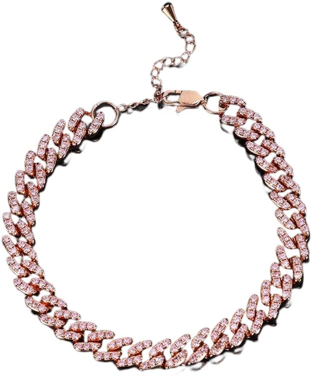 14K Gold Chunky Cuban Chain Anklet with Moissanite, Hip Hop Style Adjustable Anklet, Trendy Jewelry for Women 14K Gold Chunky Cuban Chain Anklet with Moissanite, Hip Hop Style Adjustable Anklet, Trendy Jewelry for Women