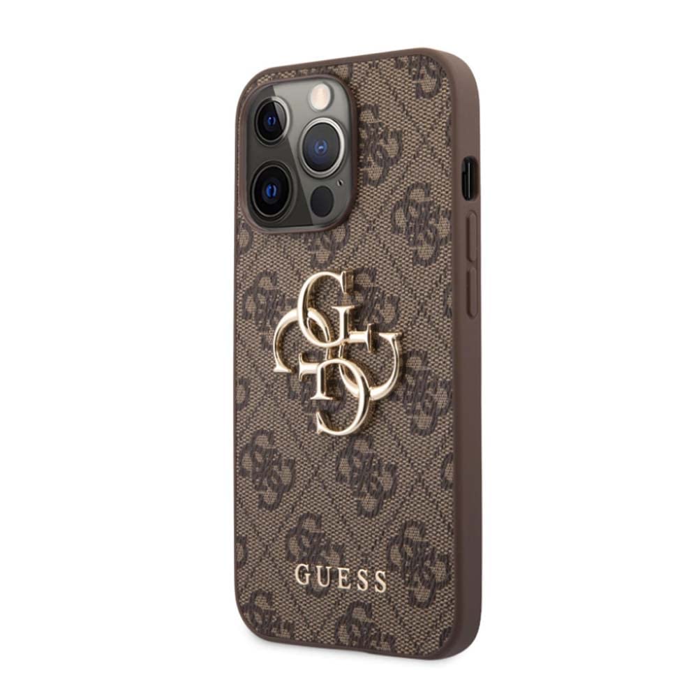 Original Case IPHONE 14 PRO MAX Guess Hardcase 4G Big Metal Logo Brown Brązowy | Cases And
