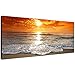 Produktbild Cheap Canvas Pictures of a Tropical Beach Sunset for your Bedroom - Panoramic Seaside Wall Art - 1152 - Wallfillersî by Wallfillers
