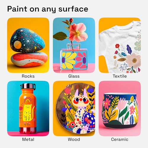 Image of ARTISTRO 60 Acrylic Paint Markers - Paint Pens for Drawing - For Fabric, Rock, Glass, Wood, Molds - Arts & Crafts Gift for Adults, Teens, Kids, Classroom Must Haves & School Supplies