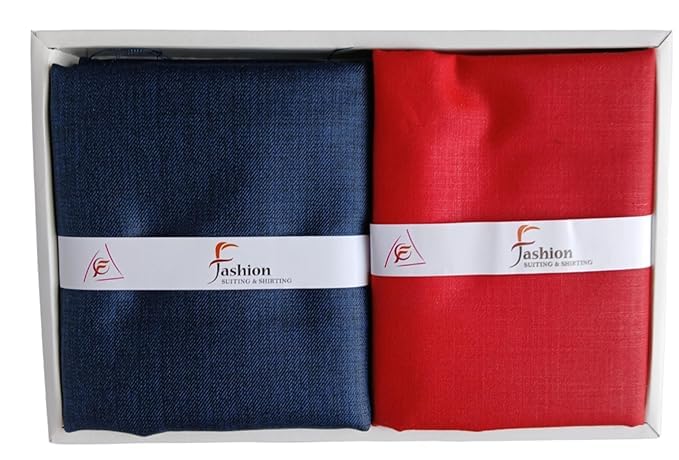 its' fashion impact Men's Luxury Unstitched Shirt Pant Fabric Combo – RED Shirting & 65% Wool 35% Viscose Suiting Fabric-picture-26
