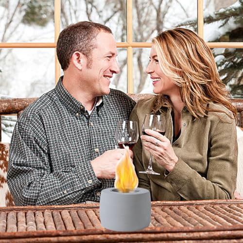 Tabletop Fire Pit Bowl, Indoor Fire Pit Tisch 5.1x3.5 Beton Tischkämpfer, tragbarer Alkoholkamin, langjähriges Verbrennen & Rauchloser Kamin mit Löscher für den Terrassenbalkon – Bild 3