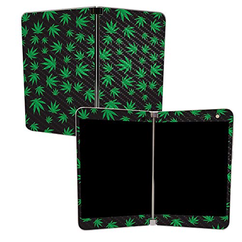 Image of MightySkins Carbon Fiber Skin for Microsoft Surface Duo - Marijuana | Protective, Durable Textured Carbon Fiber Finish | Easy to Apply, Remove, and Change Styles | Made in The USA