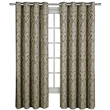 Royal Tradition Blair, 108-Inch-by-84-Inch, Set of 2, Jacquard Grommet Top Window Curtains, Sage
