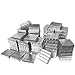 Cotton Filled Jewelry Gift Boxes Silver Color 3 1/2" 50Pcs