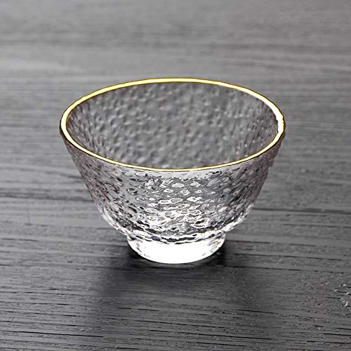 Lot de 4 tasses à saké japonaises en verre – Mini tasses à thé Kung Fu pour thé vert et Oolong – Gobelets élégants en verre pour cérémonie du thé et boire du saké
