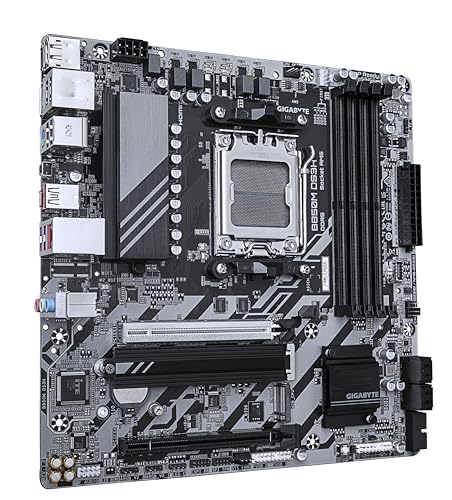 Image of Gigabyte B850M DS3H Motherboard - AMD Ryzen 9000 Series CPUs, 16+2+2 Phases Digital VRM, up to 8200MHz DDR5 (OC), 1xPCIe 5.0 + 1xPCIe 4.0 M.2, 2.5 LAN, USB 3.2 Gen 2