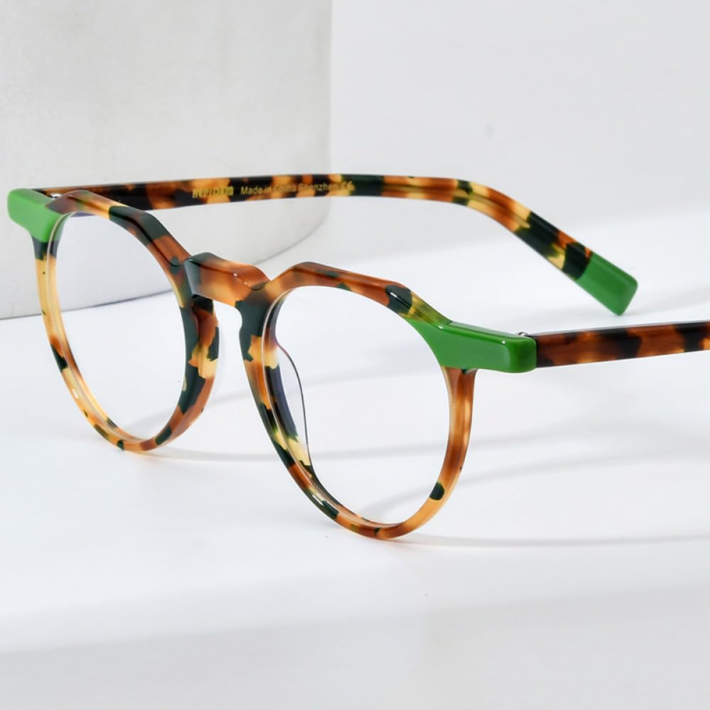 MUTYNE Occhiali da vista in acetato multicolore Montatura da uomo Occhiali da vista poligonali Occhiali da vista da donna